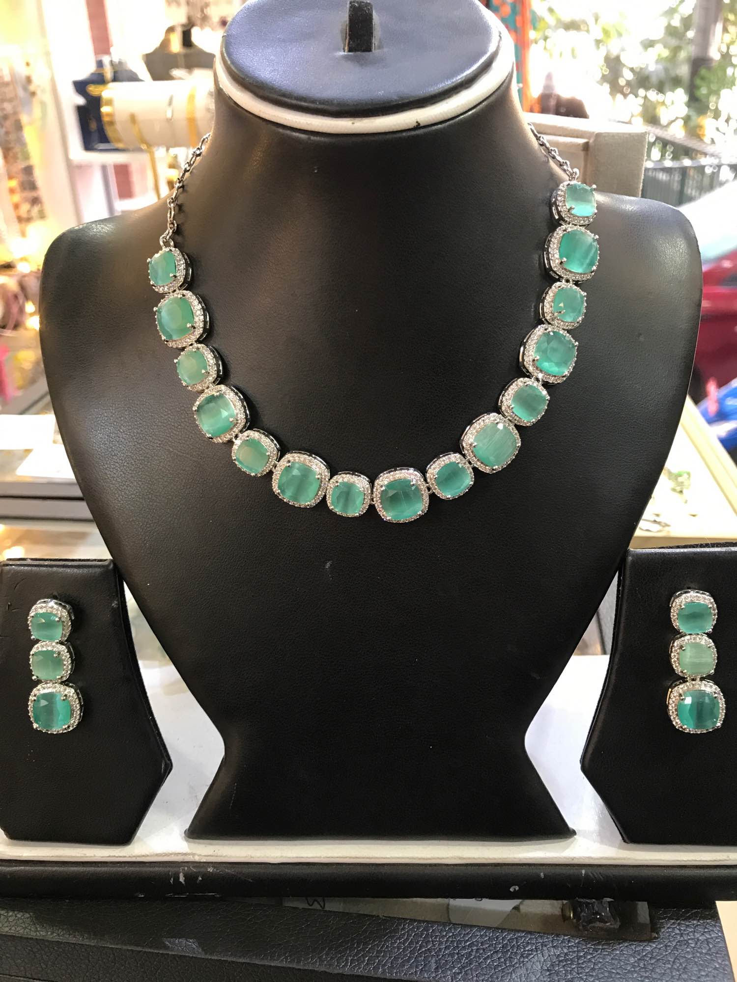 Jewels Of Nepal American Diamond Sets A Necklace A Pair Of Small Earrings - Image 2