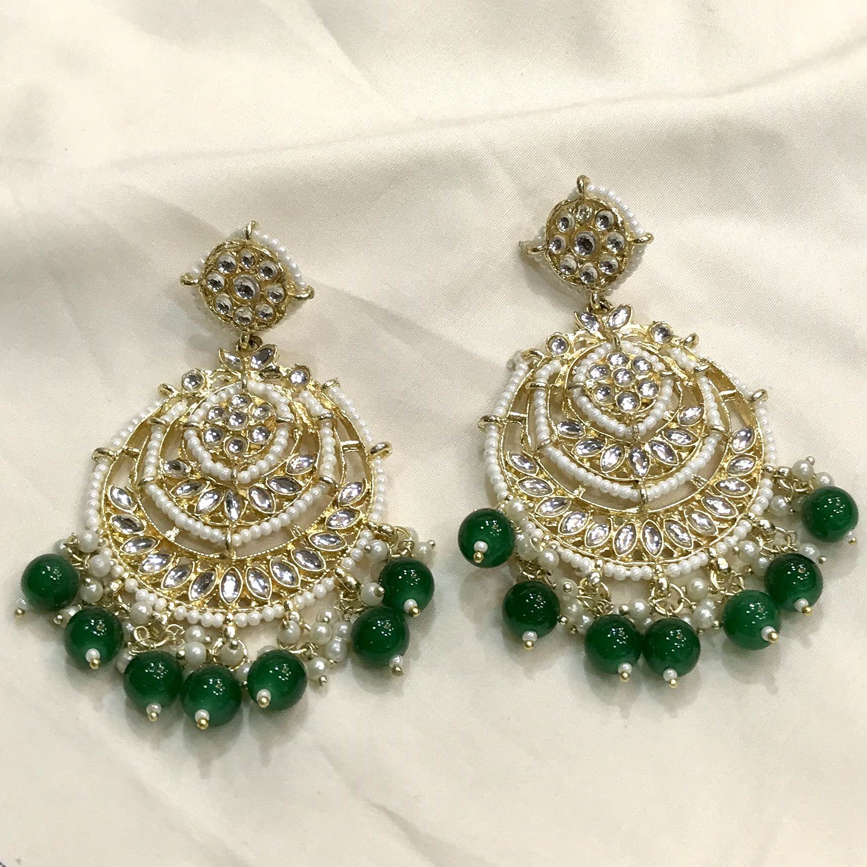 Jewels Of Nepal New Design Kundan And Beads Jhumkas For Women - Image 5