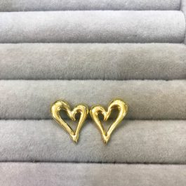 Jewels Of Nepal Stainless Steel Chunky Heart Design Earrings For Women