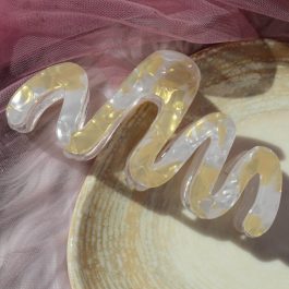 Jewels of Nepal Acrylic Resin Shiny Textured Stylish Wave Designed Large Hair Claw Clip