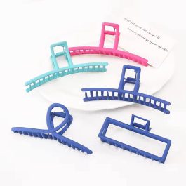 Jewels of Nepal Long Trendy Blue Metal Hair Claw Clip For Women