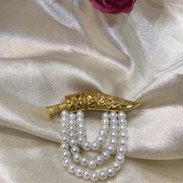 Jewels Of Nepal Gold Plated Khukuri Design Brooch For Unisex