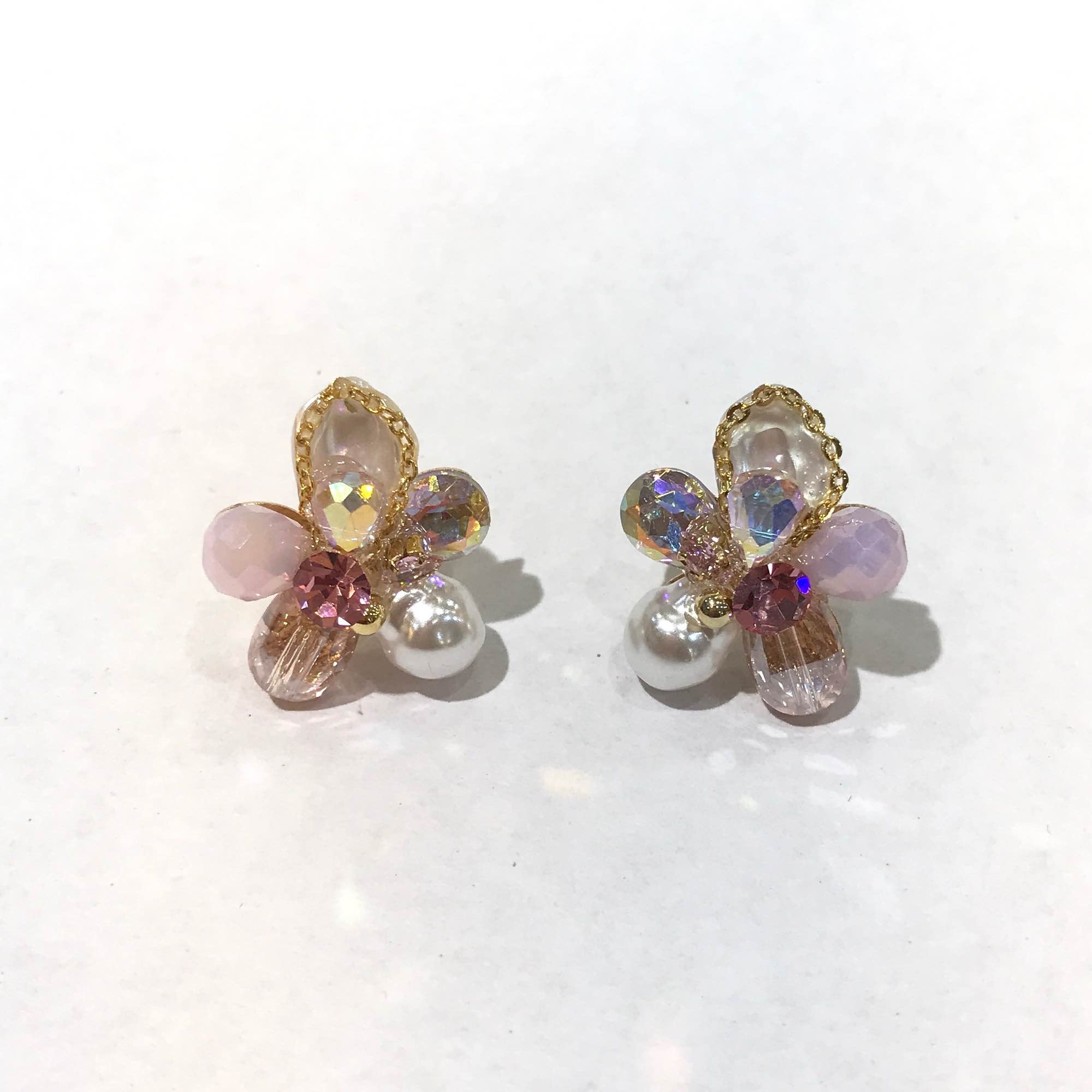 Jewels Of Nepal Rainbow Crystal Flower Korean Earring For Women - Image 3