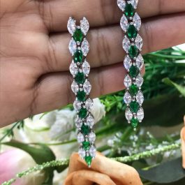 Jewels Of Nepal American Diamond Long Earrings For Women