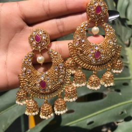 Jewels Of Nepal 22kGold Plated Chand Bali Earring For Women