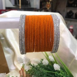 Jewels Of Nepal 18pcs Velvet Bangles& 4pcs Metal Ston Bangles sets For Women