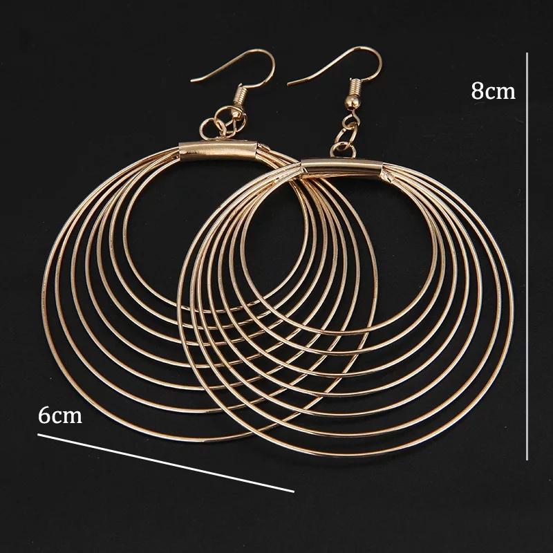 Light Round Multi Layered Metallic Danglers - Image 5