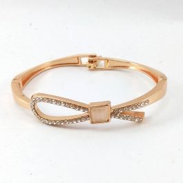 Rose Gold Toned Rhinestones Embellished Bracelet For Women- (Bt_021)