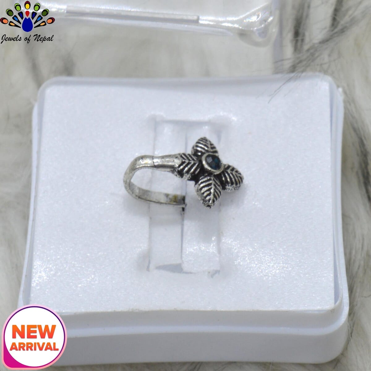 Oxidized Silver Toned Stone Clip on Nose Ring / Nathi/ Nathiya For Women- 1pc - Image 45