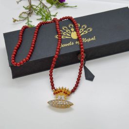 Jewels of Nepal Australian Diamond Traditional Faux Muga Beaded Tayo Mala For  Women