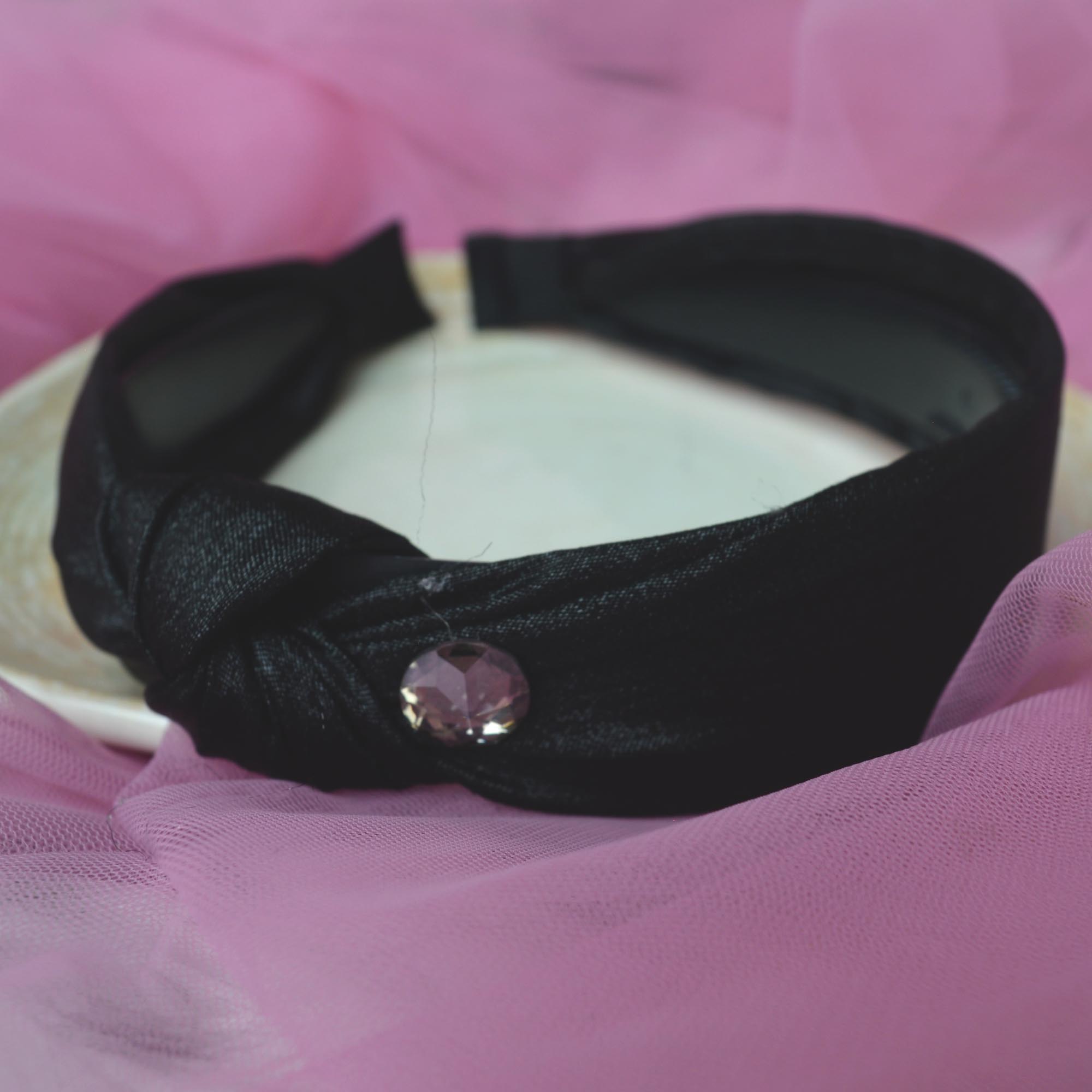 Jewels Of Nepal Knot Designed Silk Hair Band/ Hairband For Women