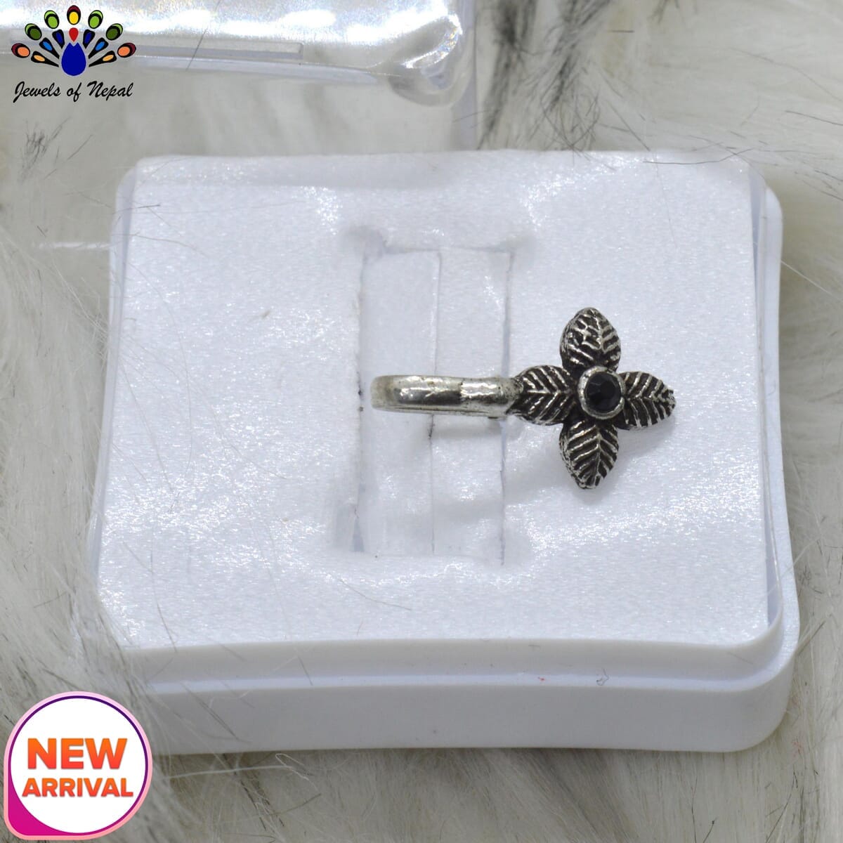 Oxidized Silver Toned Stone Clip on Nose Ring / Nathi/ Nathiya For Women- 1pc - Image 51