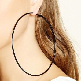 Black Big Hoop Earrings