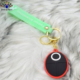 Jewels of Nepal Squid Game Series Designed Oval Key Chain with Strap