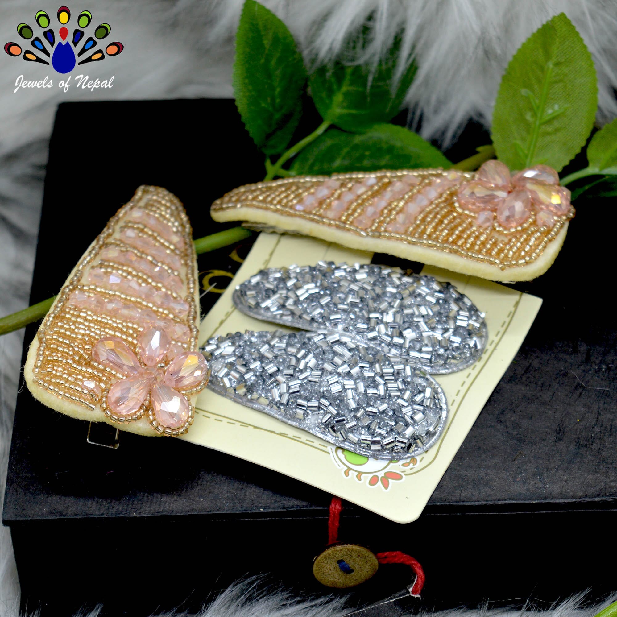 Jewels of Nepal- Combo of Teen Style Hair Clip Set For Women- 4 pcs - Image 16