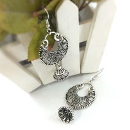 Antique Toned Chandbaali Designed Pinjada Drop Dangle Earrings For Women