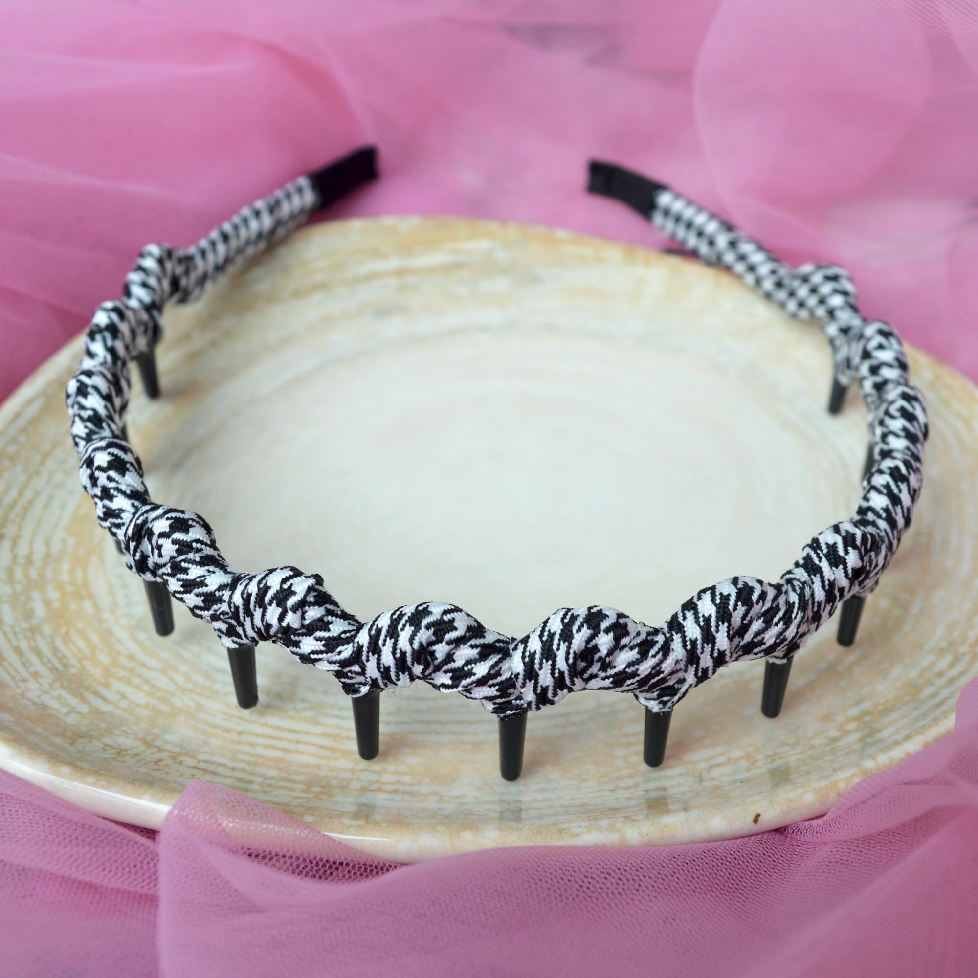 Jewels Of Nepal Checkered Wavy Style Hair Band/ Hairband For Women - Image 2
