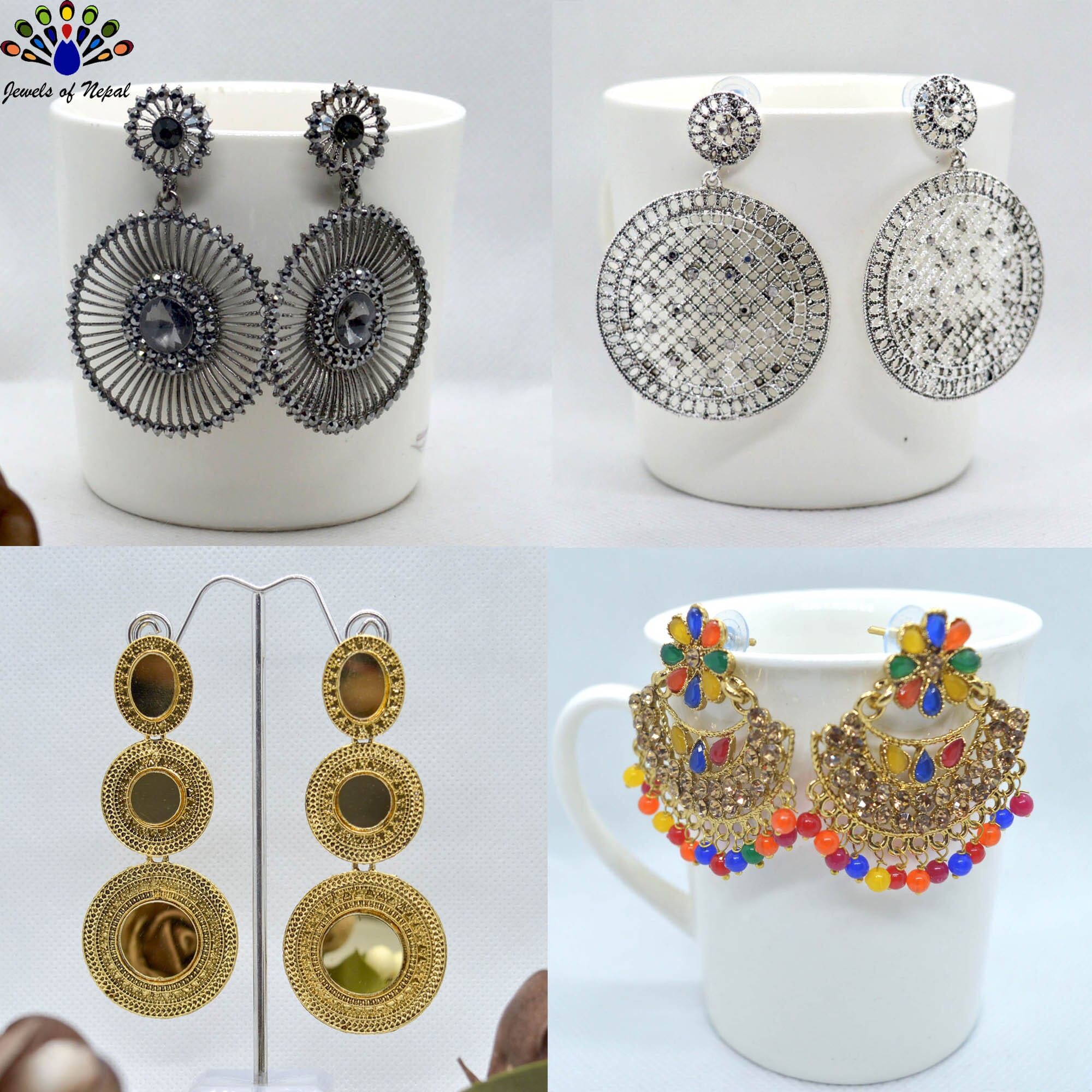 Combo of Casual & Party Style Earrings For Women- Bundle of 4 pairs