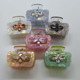 Jewels Of Nepal Trendy Stone Studded Acrylic Hair Claw Clip For Women