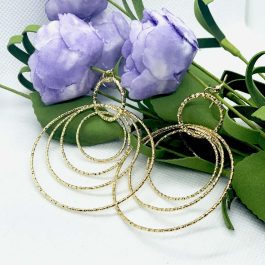 Golden Layered Loops Lightweight Dangling Earrings