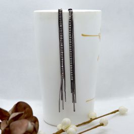 Silver Stone Chain Tassel Earrings For Women