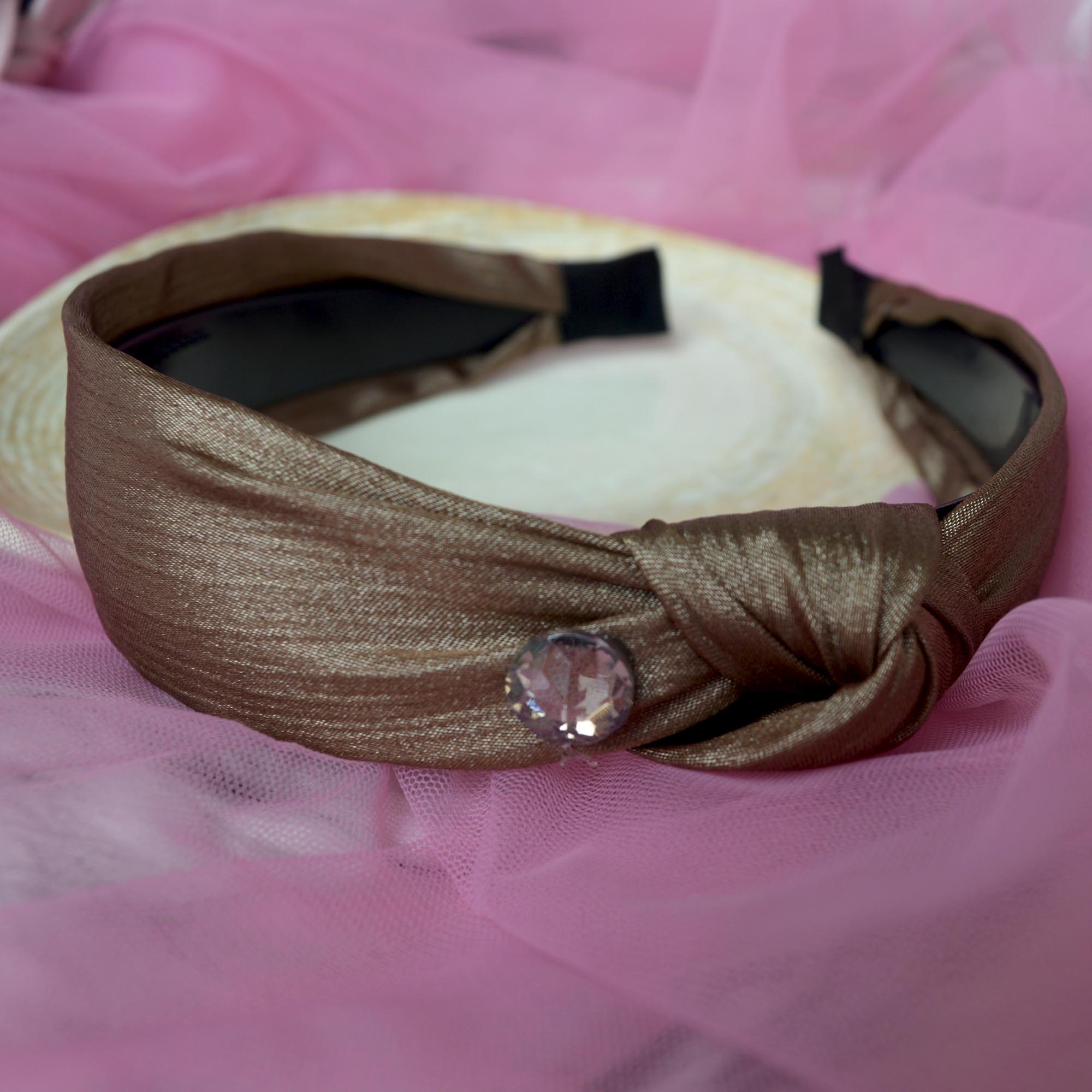 Jewels Of Nepal Knot Designed Silk Hair Band/ Hairband For Women - Image 5