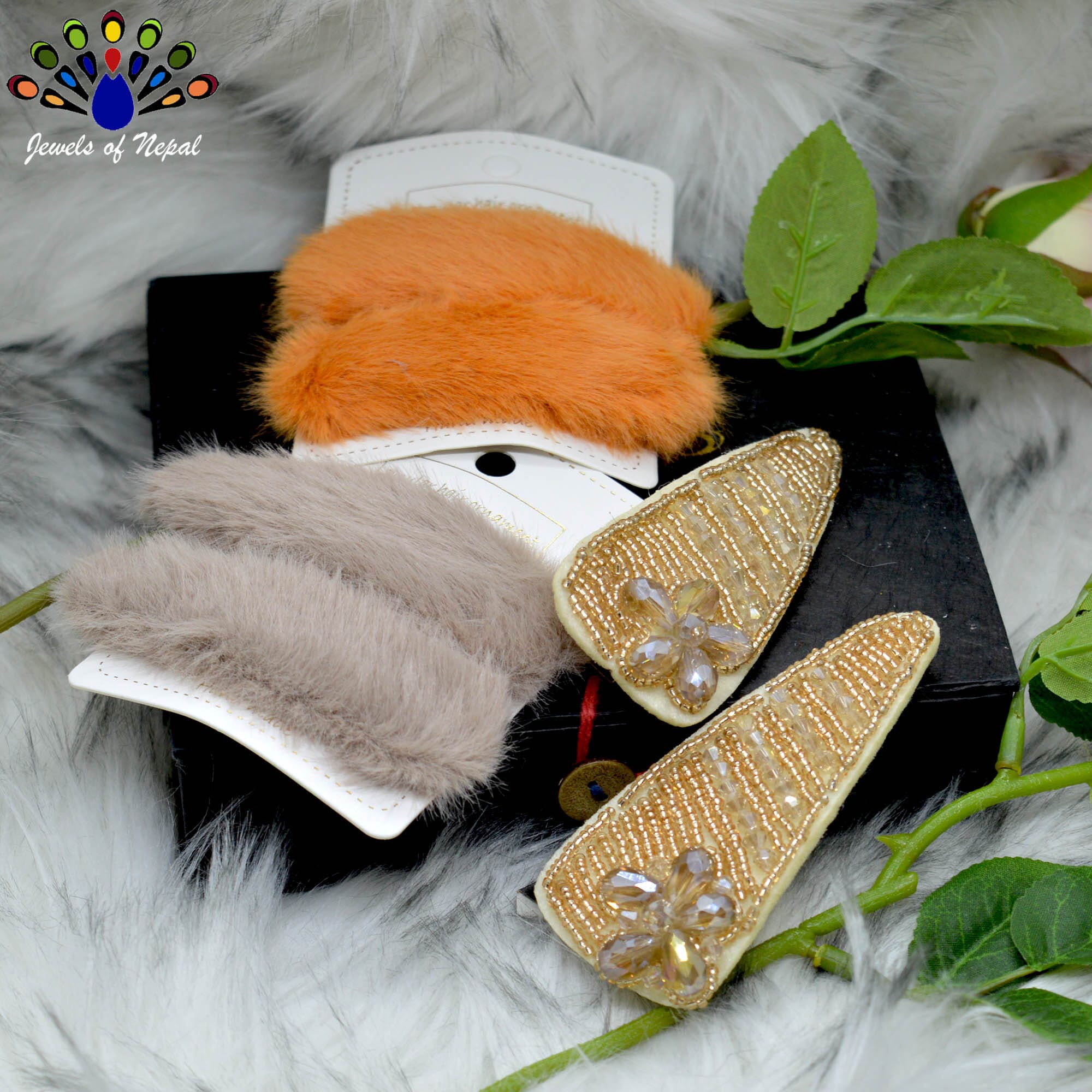 Jewels of Nepal- Combo of Teen Style Hair Clip Set- 6 pcs - Image 3