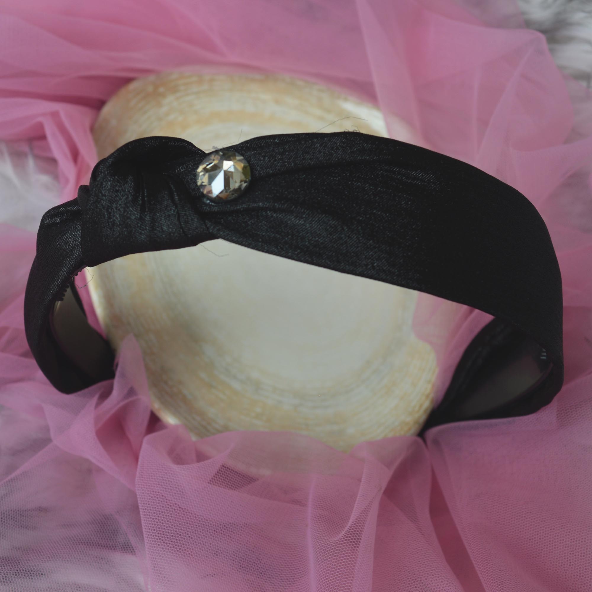 Jewels Of Nepal Knot Designed Silk Hair Band/ Hairband For Women - Image 2