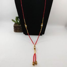 Shiny Shamballa Balls Beaded Red Crystal Mala For Women- 3 Pcs