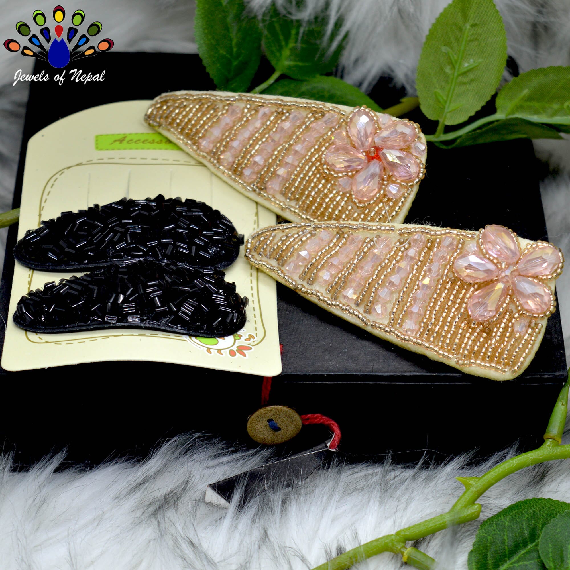 Jewels of Nepal- Combo of Teen Style Hair Clip Set For Women- 4 pcs - Image 12