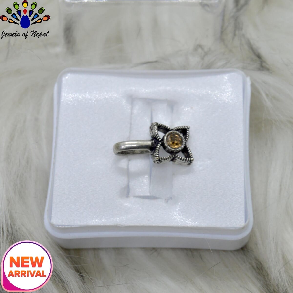 Oxidized Silver Toned Stone Clip on Nose Ring / Nathi/ Nathiya For Women- 1pc - Image 18