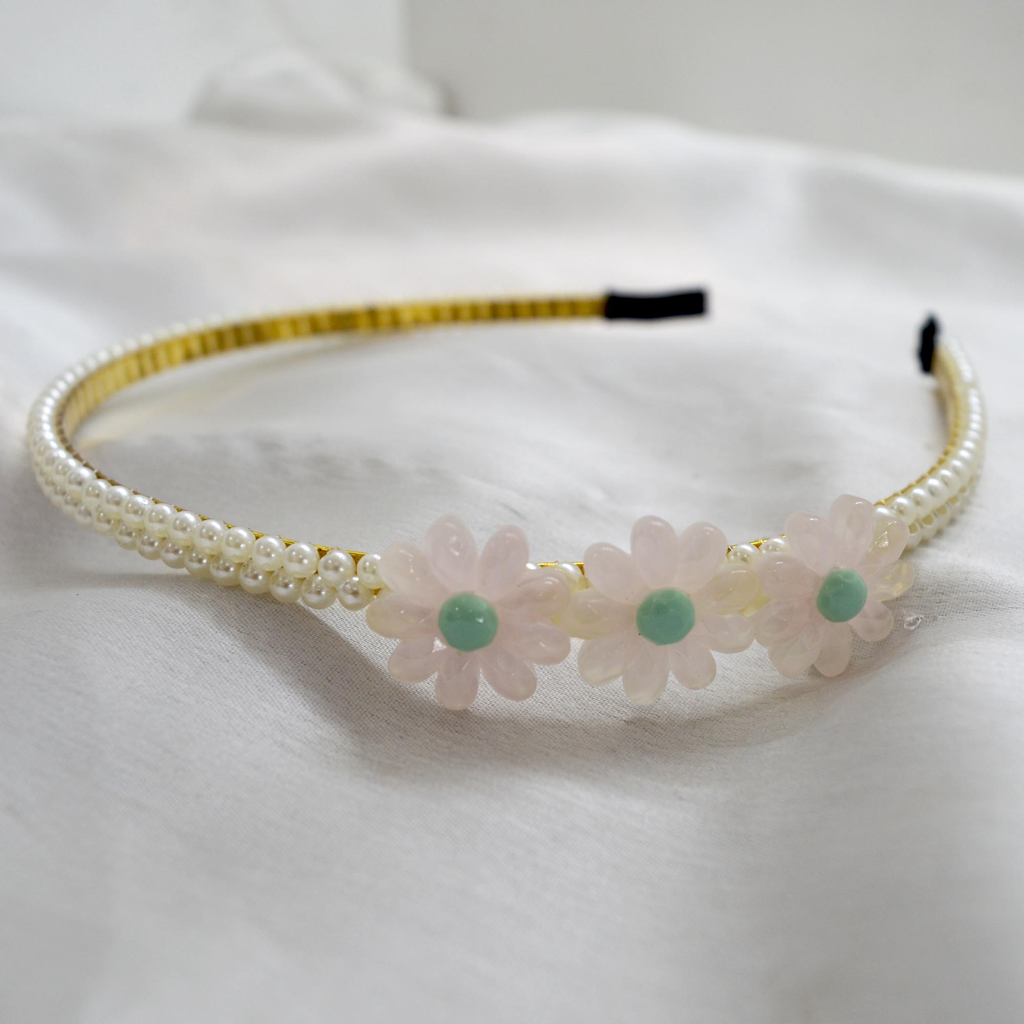 Jewels Of Nepal Faux Pearl Beaded Metal Hair Band/ Hairband For Women - Image 7