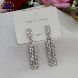 Jewels of Nepal Stones Studded S925 Long Dangling Earrings For Women