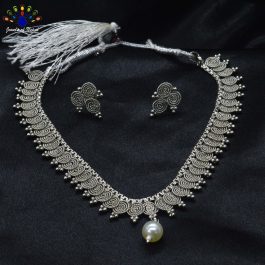 Jewels of Nepal Silver Oxidized Coil Designed Jewelry Set for Women