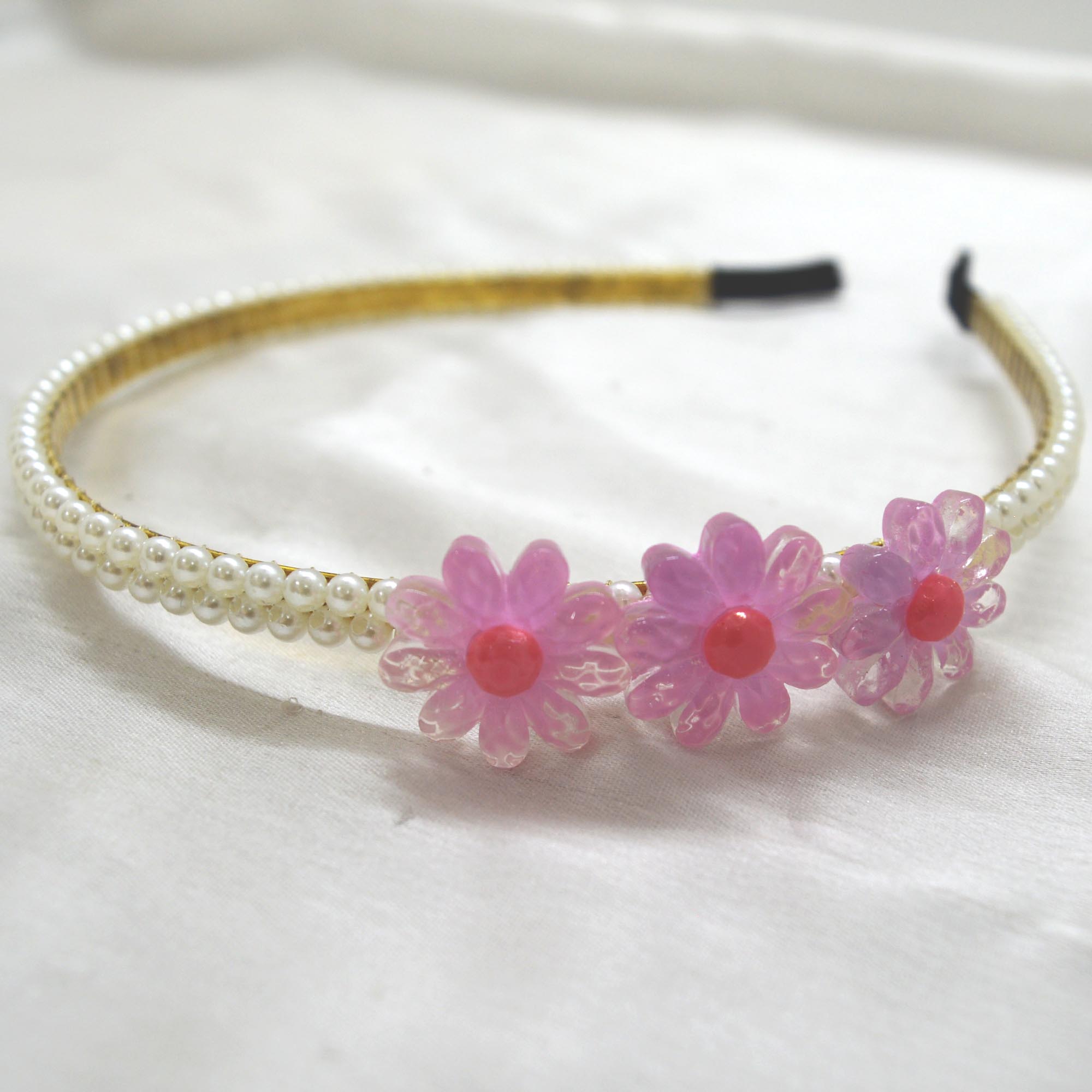 Jewels Of Nepal Faux Pearl Beaded Metal Hair Band/ Hairband For Women - Image 4