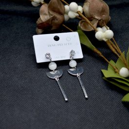 Faux Moonstone Beaded Stylish Long Drop Earrings For Women