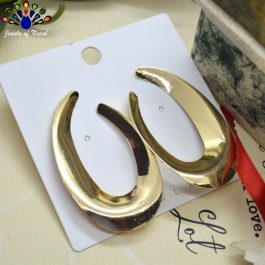 Sleek Golden Lightweight Korean Style Stud Earrings for Women- Jewels of Nepal