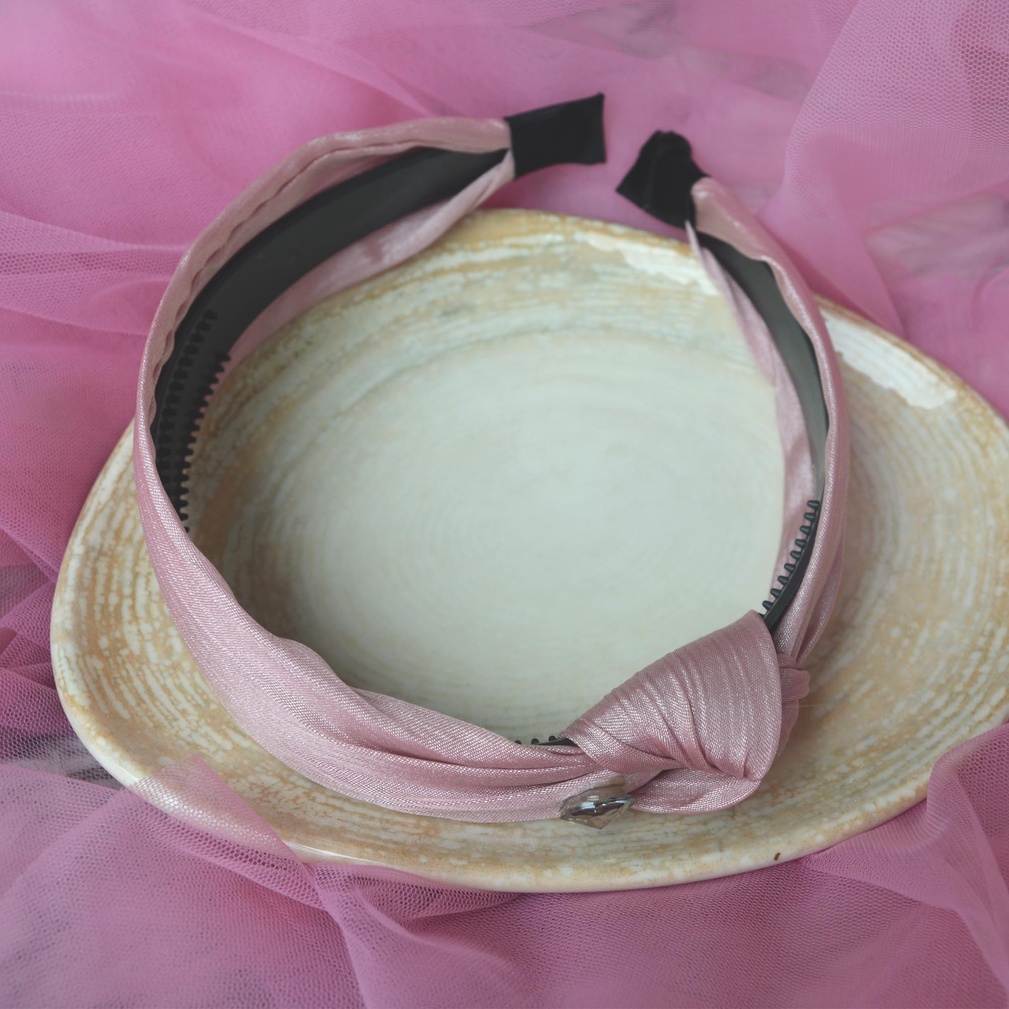 Jewels Of Nepal Knot Designed Silk Hair Band/ Hairband For Women - Image 4
