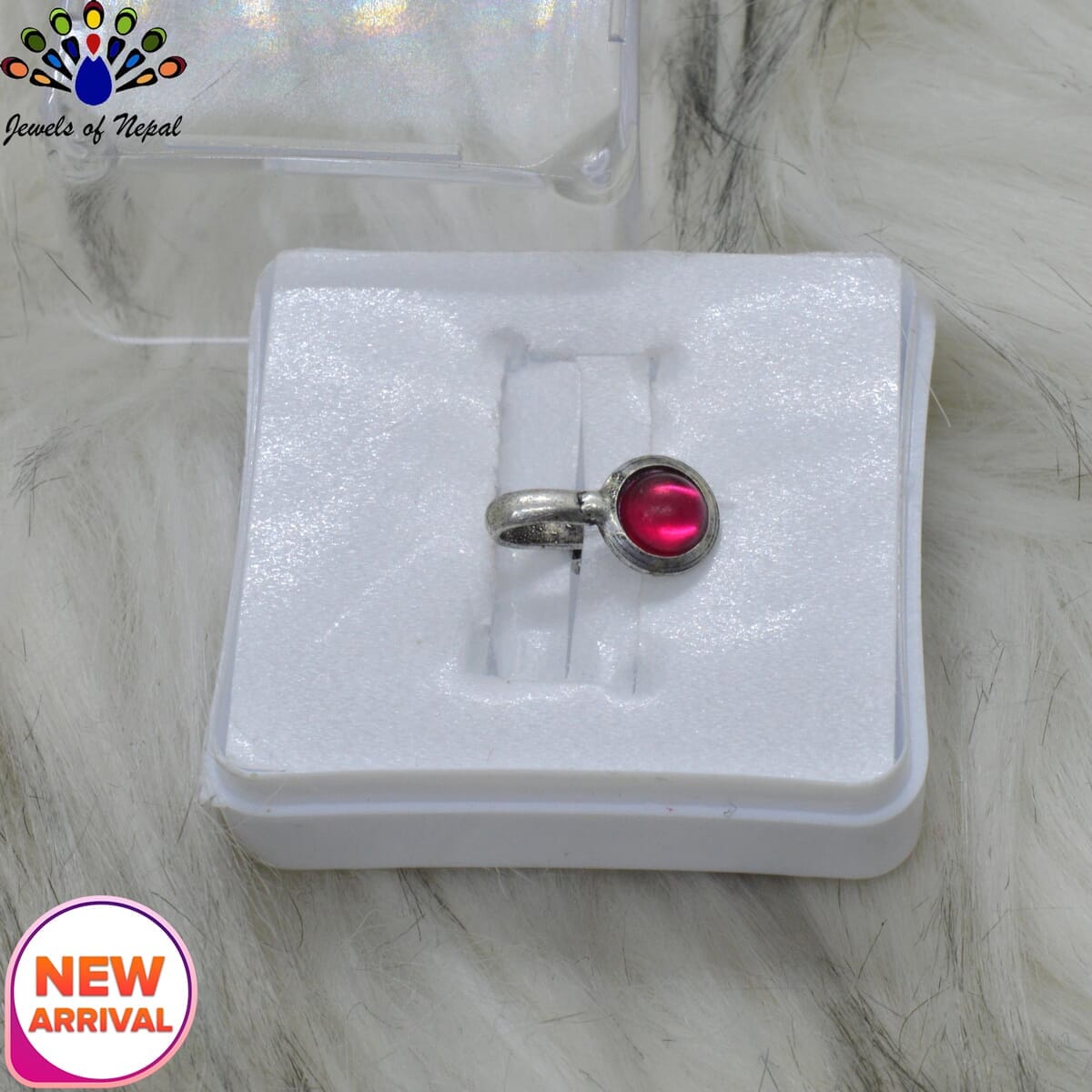 Oxidized Silver Toned Stone Clip on Nose Ring / Nathi/ Nathiya For Women- 1pc - Image 43