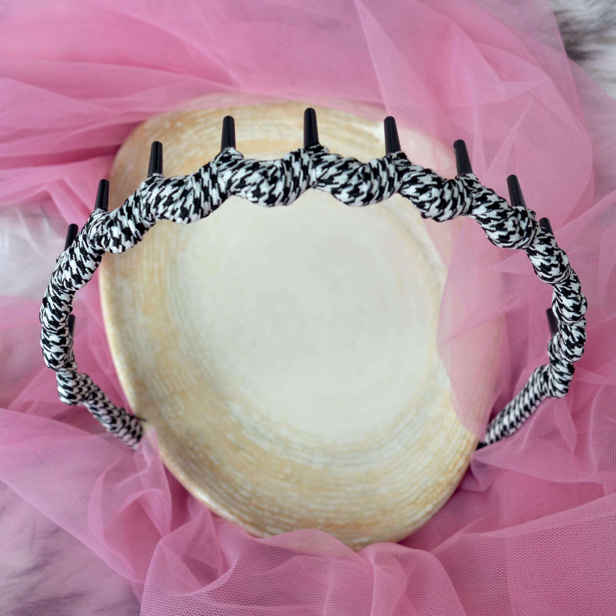 Jewels Of Nepal Checkered Wavy Style Hair Band/ Hairband For Women