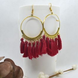Bohemian Style Round Drop Tassel Earrings For Women