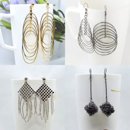 Combo Of 4 Long Lightweight Casual Dangling Earrings For Women
