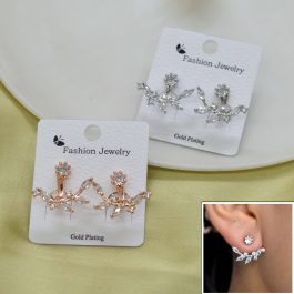 Jewels of Nepal S925 Trendy Leaves Designed Double Sided Ear Studs For Women