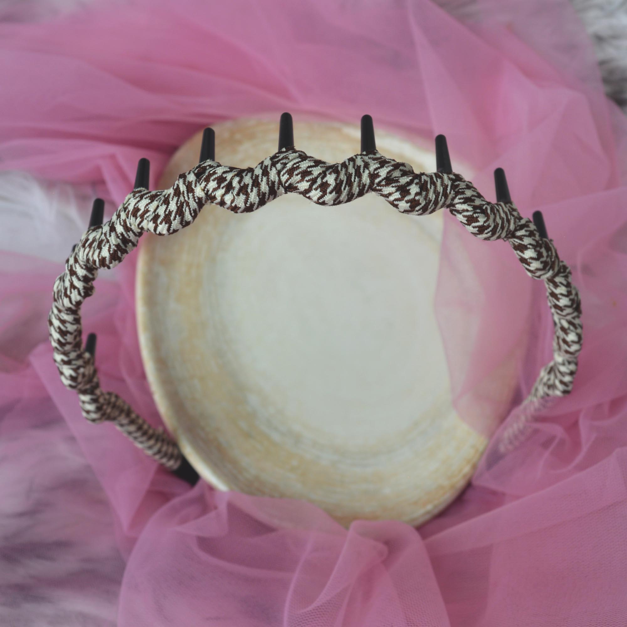Jewels Of Nepal Checkered Wavy Style Hair Band/ Hairband For Women - Image 5