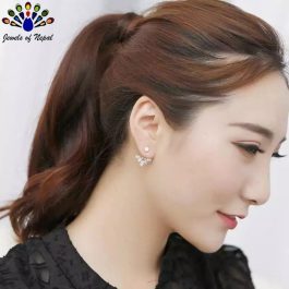 Jewels of Nepal CZ Stones Studdd S925 Stylish Double Sided (Jacket) Earrings For Women