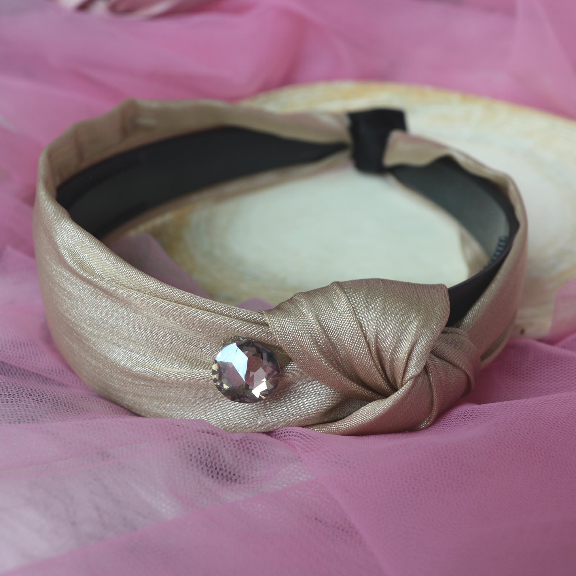 Jewels Of Nepal Knot Designed Silk Hair Band/ Hairband For Women - Image 6