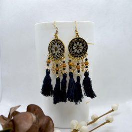 Bohemian Style Circular Drop Tassel Earrings For Women