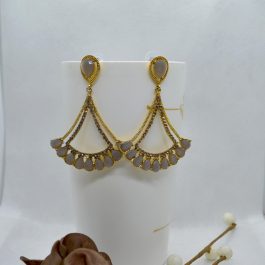 Golden Stone Dangling Earrings For Women