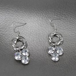 Stone Embellished Metal Drop Earrings For Women