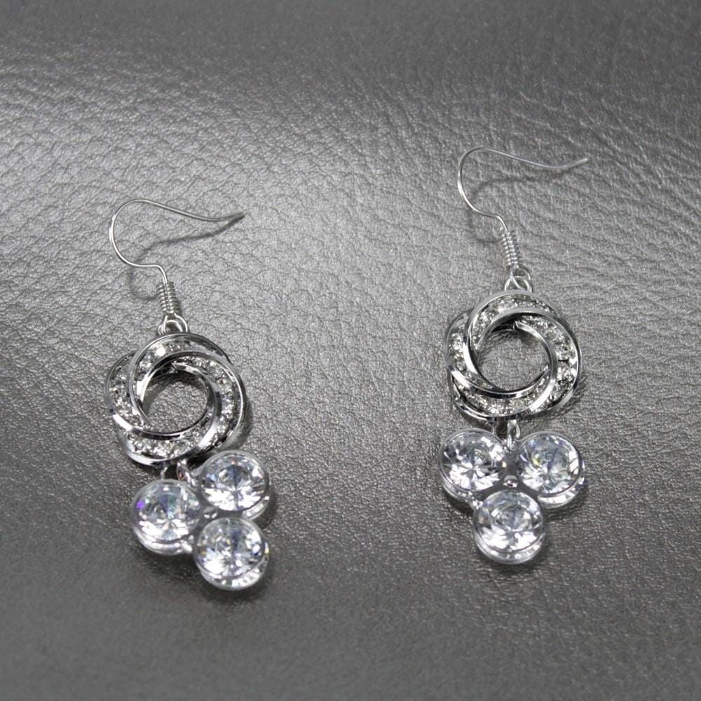 Stone Embellished Metal Drop Earrings For Women